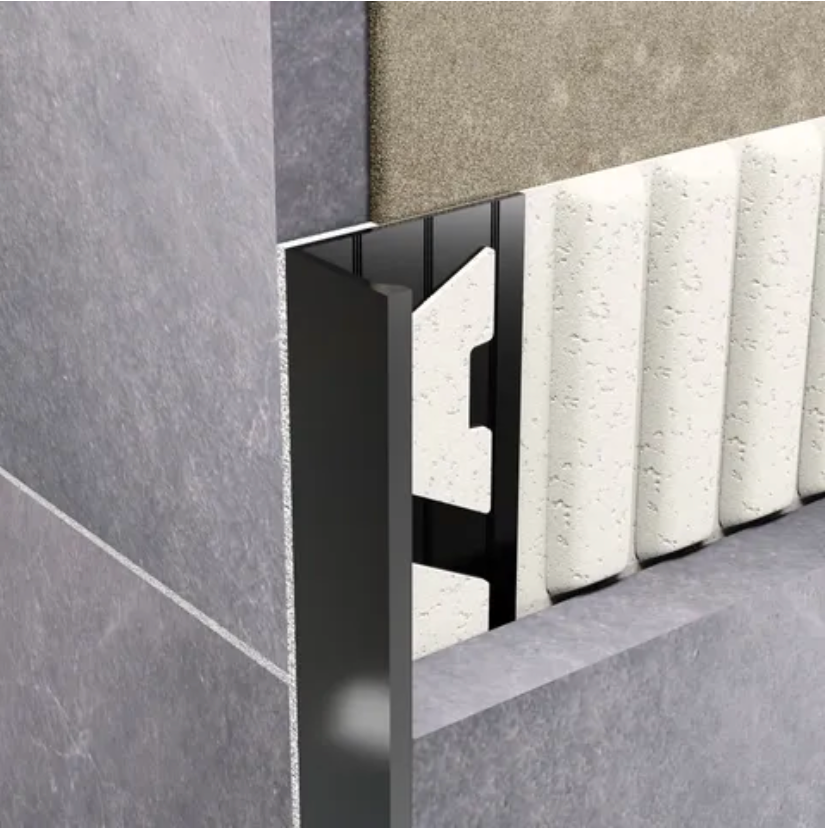 Aluminium L Angle Tile Trim Black Gloss