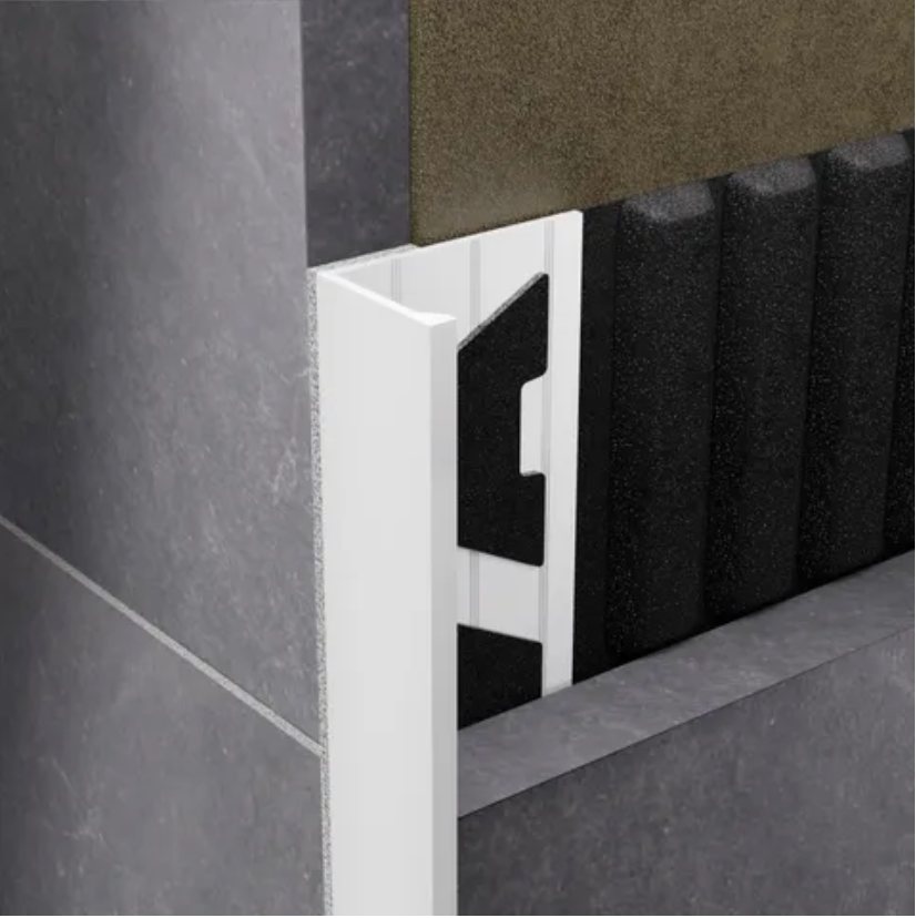 Aluminium L Angle Tile Trim White Gloss