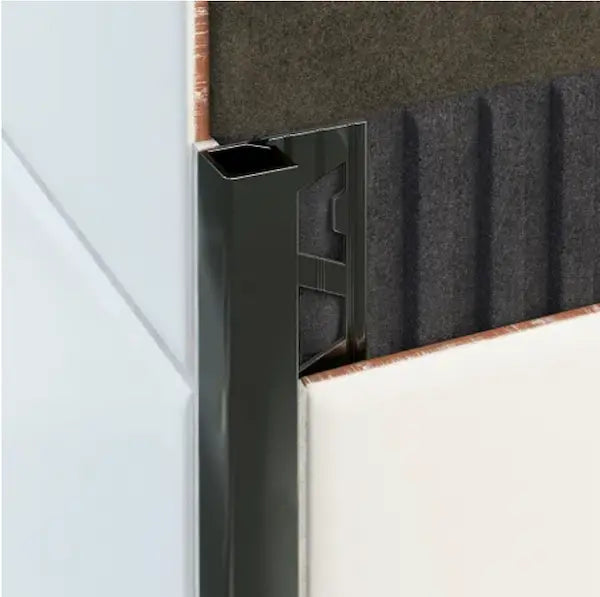 Aluminium Square Edge Tile Trim Gloss Black