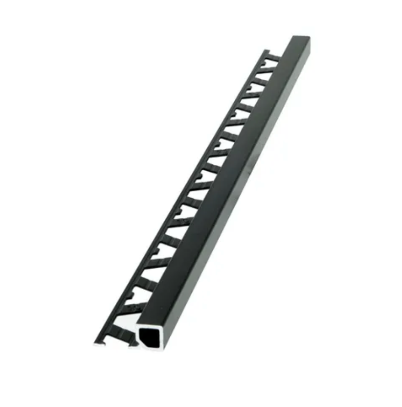 Aluminium Square Edge Tile Trim Matt Black