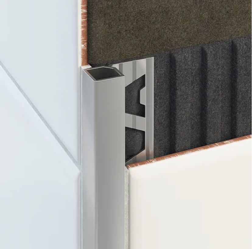 Aluminium Square Edge Tile Trim Matt Silver