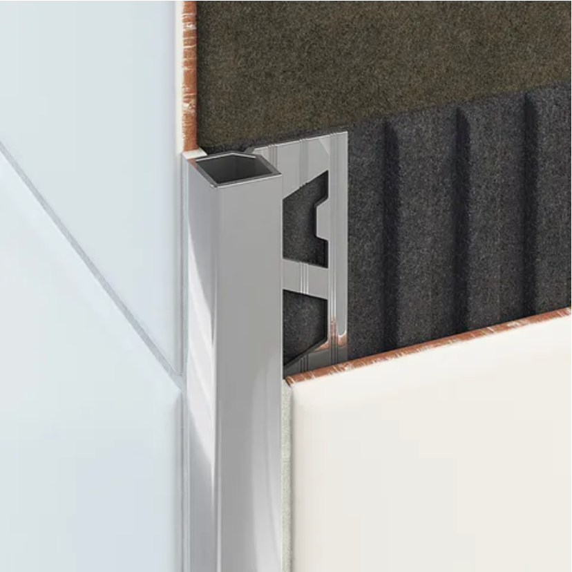 Aluminium Square Edge Tile Trim Bright Silver