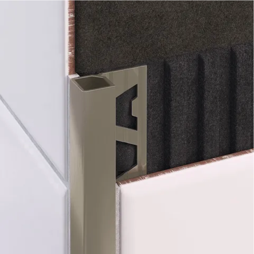 Aluminium Square Edge Tile Trim Ash