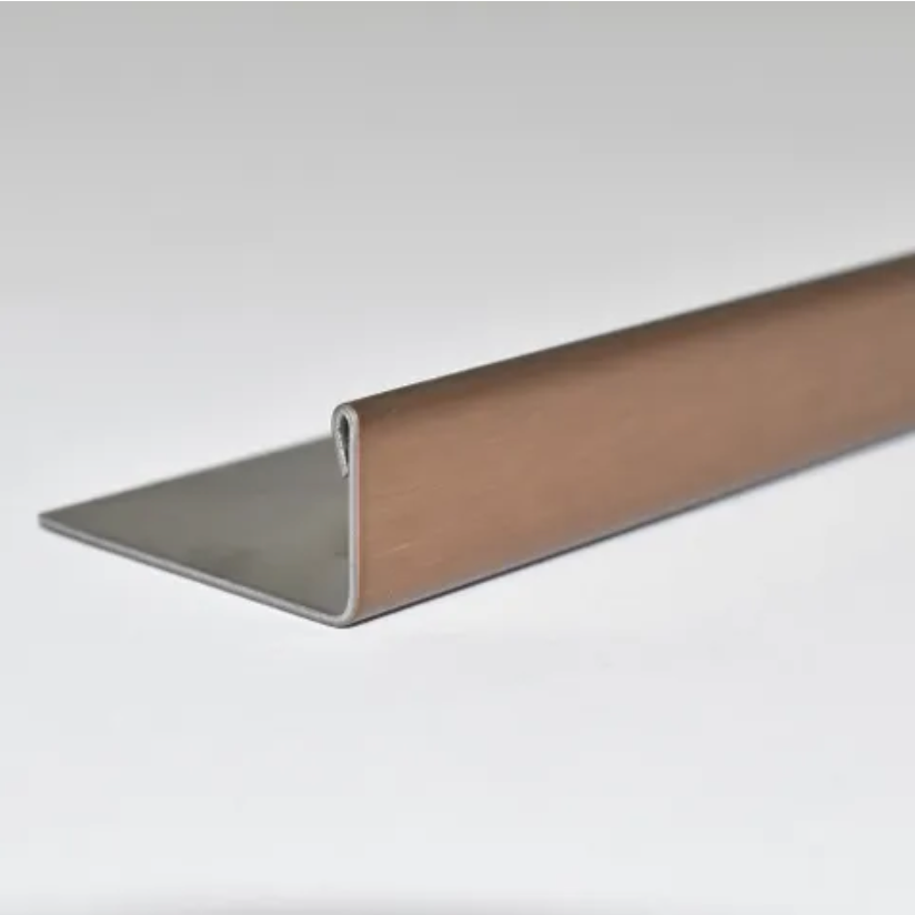 Stainless Steel L Angle Tile Trim Brushed Rose Gold