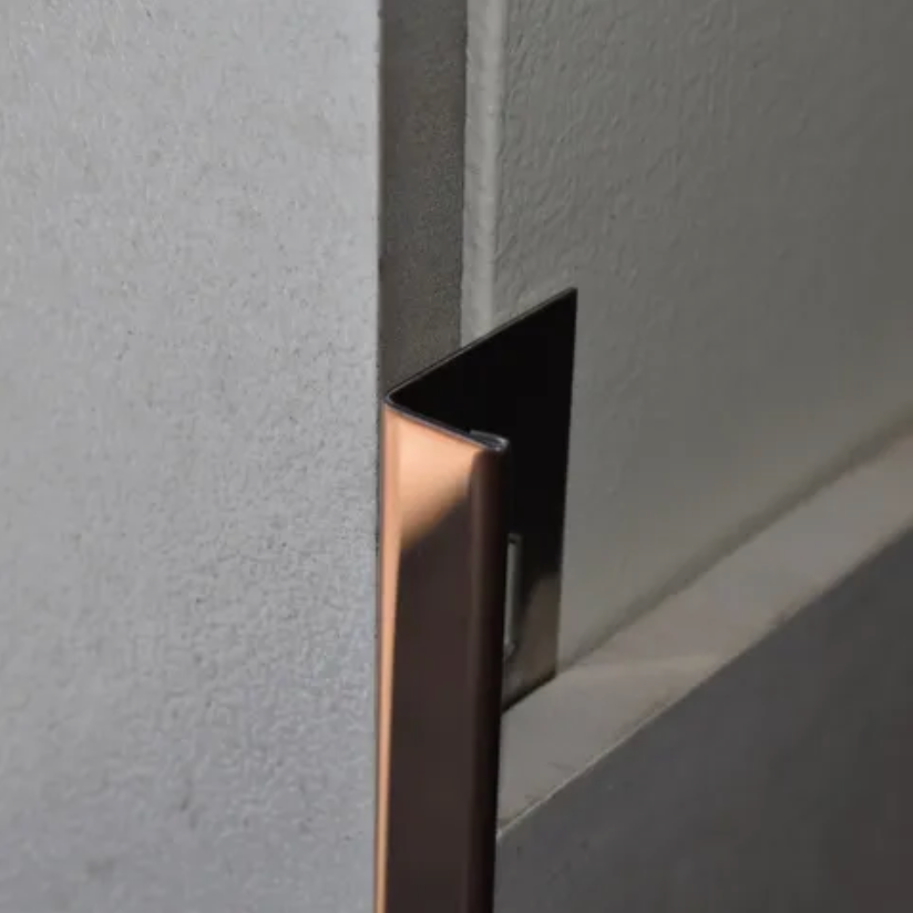 Stainless Steel L Angle Tile Trim Polished Rose Gold