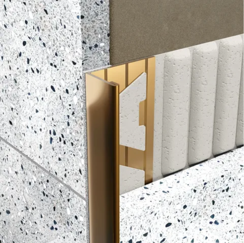 Stainless Steel L Angle Tile Trim Polished Gold