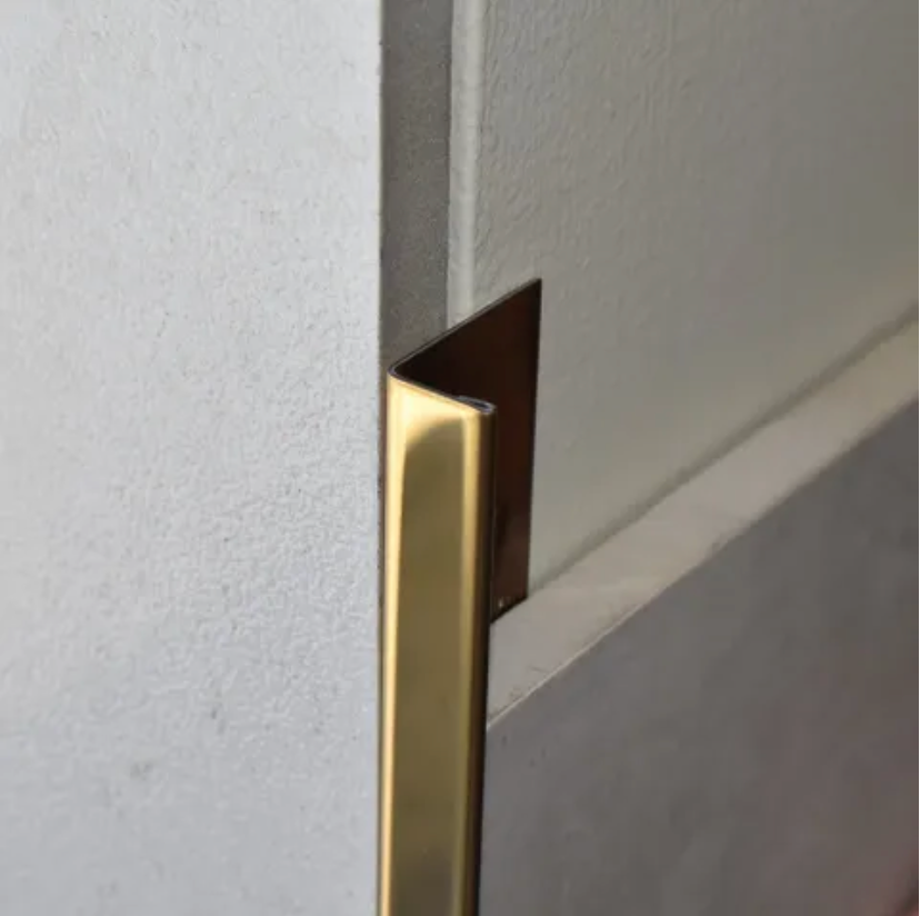 Stainless Steel L Angle Tile Trim Polished Gold