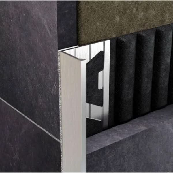 Aluminium L Angel Tile Trim brushed silver Tile Trim alltrim 