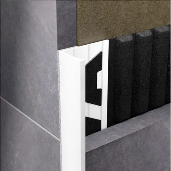 Aluminium L Angle Tile Trim White Matt Tile Trim alltrim 