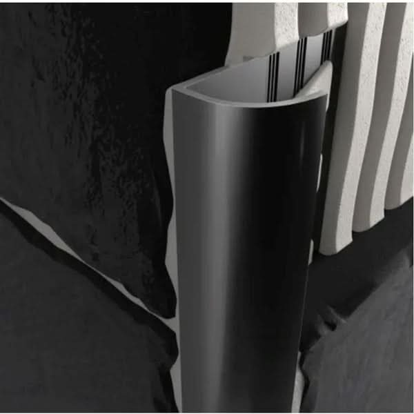 Aluminium Round Edge Tile Trim Gloss Black Tile Trim alltrim 