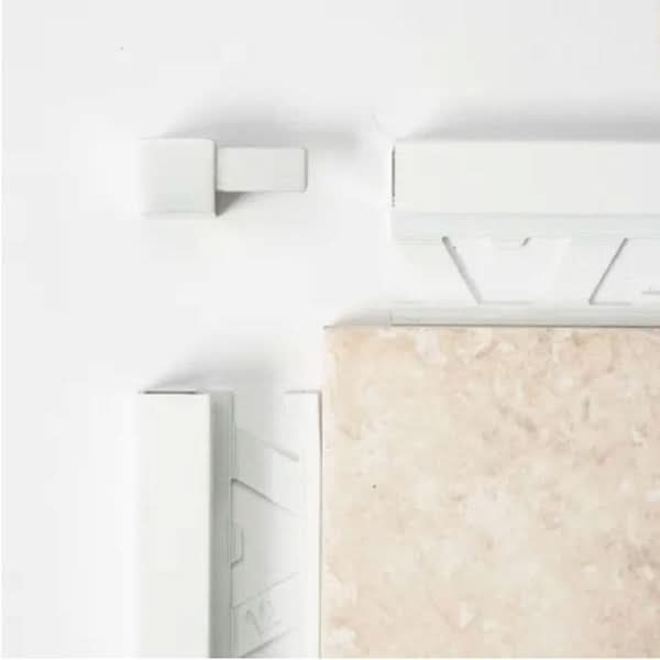 Aluminium Square Corner White tiletrim24.au 