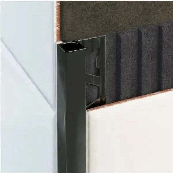 Aluminium Square Edge Tile Trim Gloss Black Tile Trim Amark group 