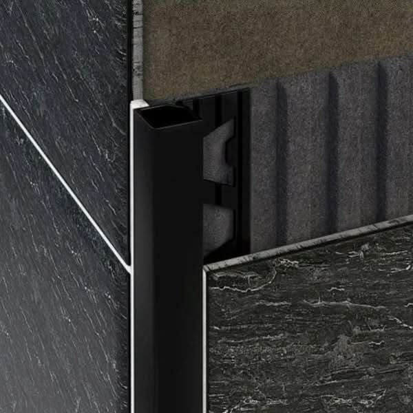 Aluminium Square Edge Tile Trim Matt Black Tile Trim Amark group 