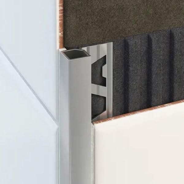 Aluminium Square Edge Tile Trim Matt Silver Amark group 