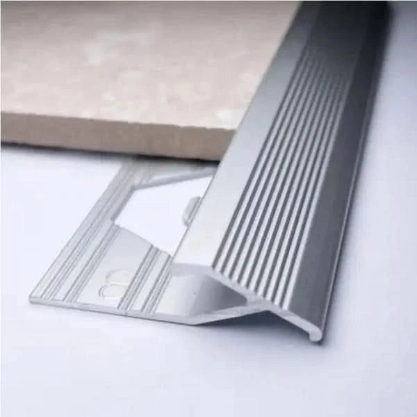 Aluminium Transition Edge Trim Matt Silver tiletrim24.au 