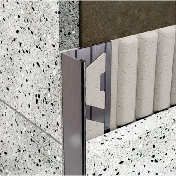 Brushed Gunmetal Stainless Steel Angle Tile Trim alltrim 