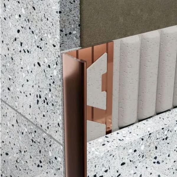 Stainless Steel L Angle Tile Trim Polished Rose Gold Tile Trim alltrim 